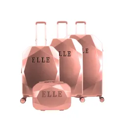 Zestaw walizek Elle Diamond różowa (S/M/L)
